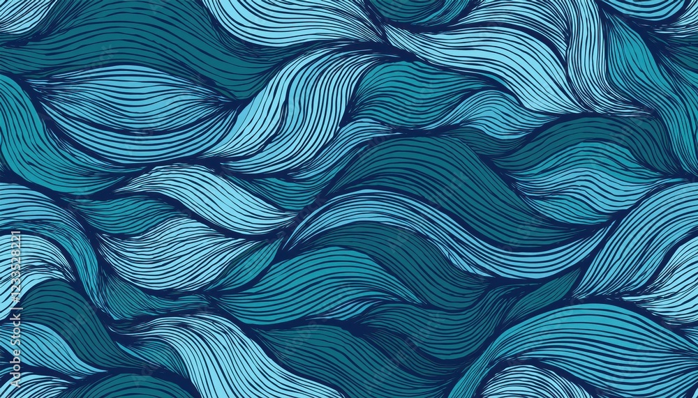 Poster stunning seamless pattern with undulating waves captivating design for backdrops with sea, river or 