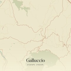 Vintage map of Galluccio, Italy.