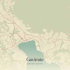 Obraz premium Vintage map of Gavirate, Italy.
