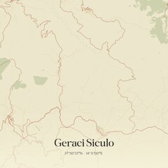 Obraz premium Vintage map of Geraci Siculo, Italy.