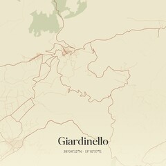 Obraz premium Vintage map of Giardinello, Italy.