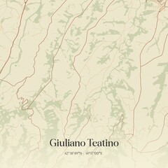 Vintage map of Giuliano Teatino, Italy.