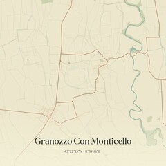 Vintage map of Granozzo Con Monticello, Italy.