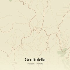 Naklejka premium Vintage map of Grottolella, Italy.