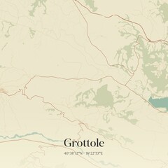 Obraz premium Vintage map of Grottole, Italy.