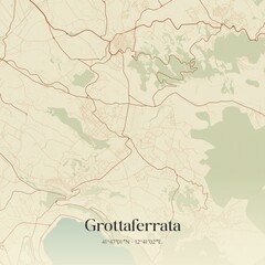 Fototapeta premium Vintage map of Grottaferrata, Italy.