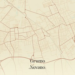 Vintage map of Grumo Nevano, Italy.
