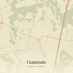 Vintage map of Guanzate, Italy.