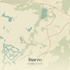 Vintage map of Inarzo, Italy.