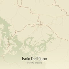 Obraz premium Vintage map of Isola Del Piano, Italy.