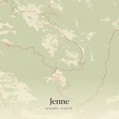 Vintage map of Jenne, Italy.