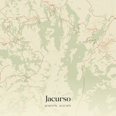 Vintage map of Jacurso, Italy.