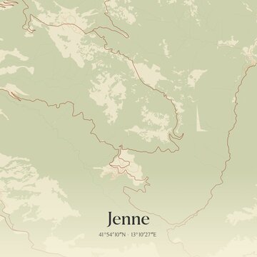 Vintage map of Jenne, Italy.