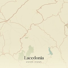 Vintage map of Lacedonia, Italy.