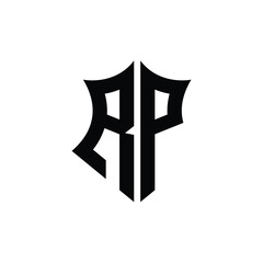 Obraz premium RP monogram logo design letter text name symbol monochrome logotype alphabet character simple logo