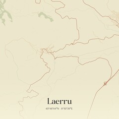 Fototapeta premium Vintage map of Laerru, Italy.