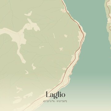 Vintage map of Laglio, Italy.