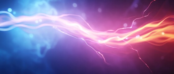 A vibrant display of electric energy flowing through a colorful background, representing innovation and power.