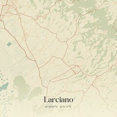 Fototapeta premium Vintage map of Larciano, Italy.