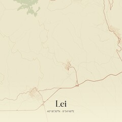 Fototapeta premium Vintage map of Lei, Italy.