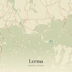 Obraz premium Vintage map of Lerma, Italy.