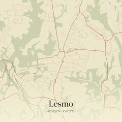 Obraz premium Vintage map of Lesmo, Italy.