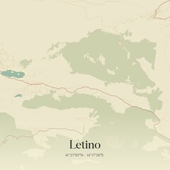 Fototapeta premium Vintage map of Letino, Italy.