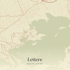 Fototapeta premium Vintage map of Lettere, Italy.