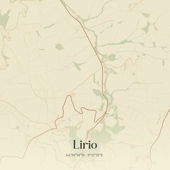 Fototapeta premium Vintage map of Lirio, Italy.