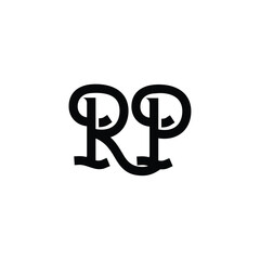 RP monogram logo design letter text name symbol monochrome logotype alphabet character simple logo