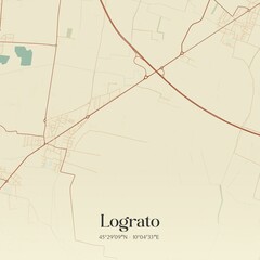 Vintage map of Lograto, Italy.