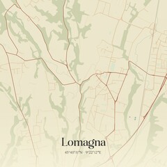 Vintage map of Lomagna, Italy.