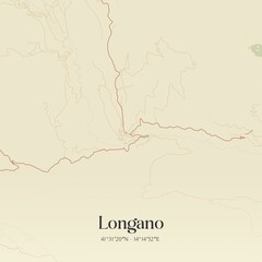 Fototapeta premium Vintage map of Longano, Italy.