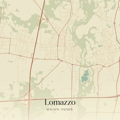 Obraz premium Vintage map of Lomazzo, Italy.