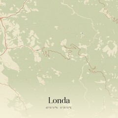 Vintage map of Londa, Italy.