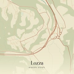 Fototapeta premium Vintage map of Lozza, Italy.