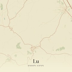 Vintage map of Lu, Italy.