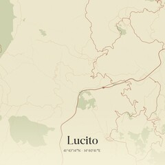 Obraz premium Vintage map of Lucito, Italy.