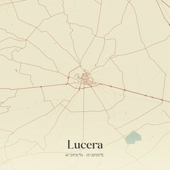 Vintage map of Lucera, Italy.