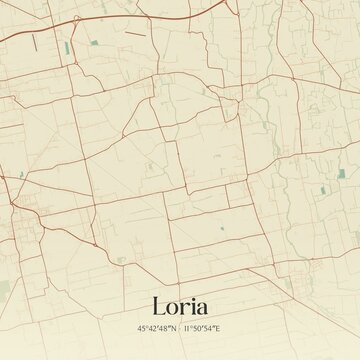 Vintage map of Loria, Italy.