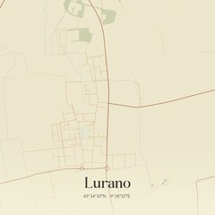 Vintage map of Lurano, Italy.