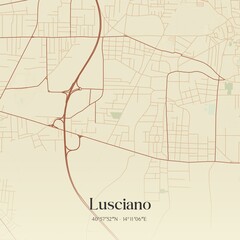 Fototapeta premium Vintage map of Lusciano, Italy.