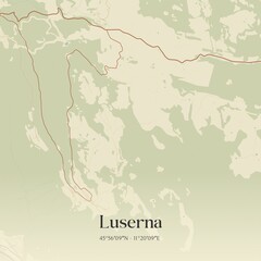 Vintage map of Luserna, Italy.