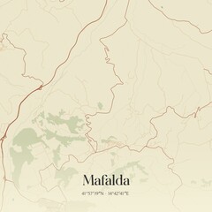 Vintage map of Mafalda, Italy.