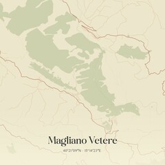 Vintage map of Magliano Vetere, Italy.