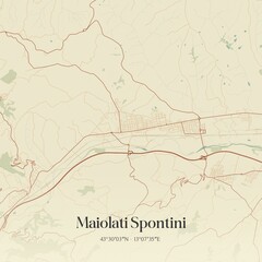 Vintage map of Maiolati Spontini, Italy.