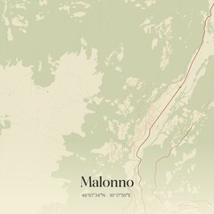Vintage map of Malonno, Italy.