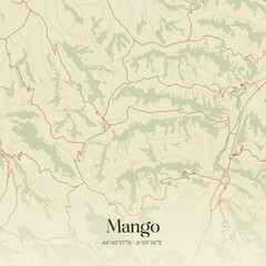 Vintage map of Mango, Italy.