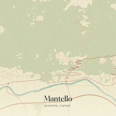 Obraz premium Vintage map of Mantello, Italy.