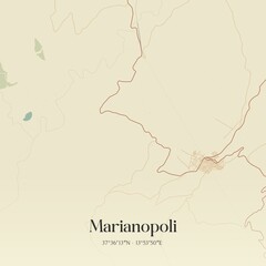 Vintage map of Marianopoli, Italy.